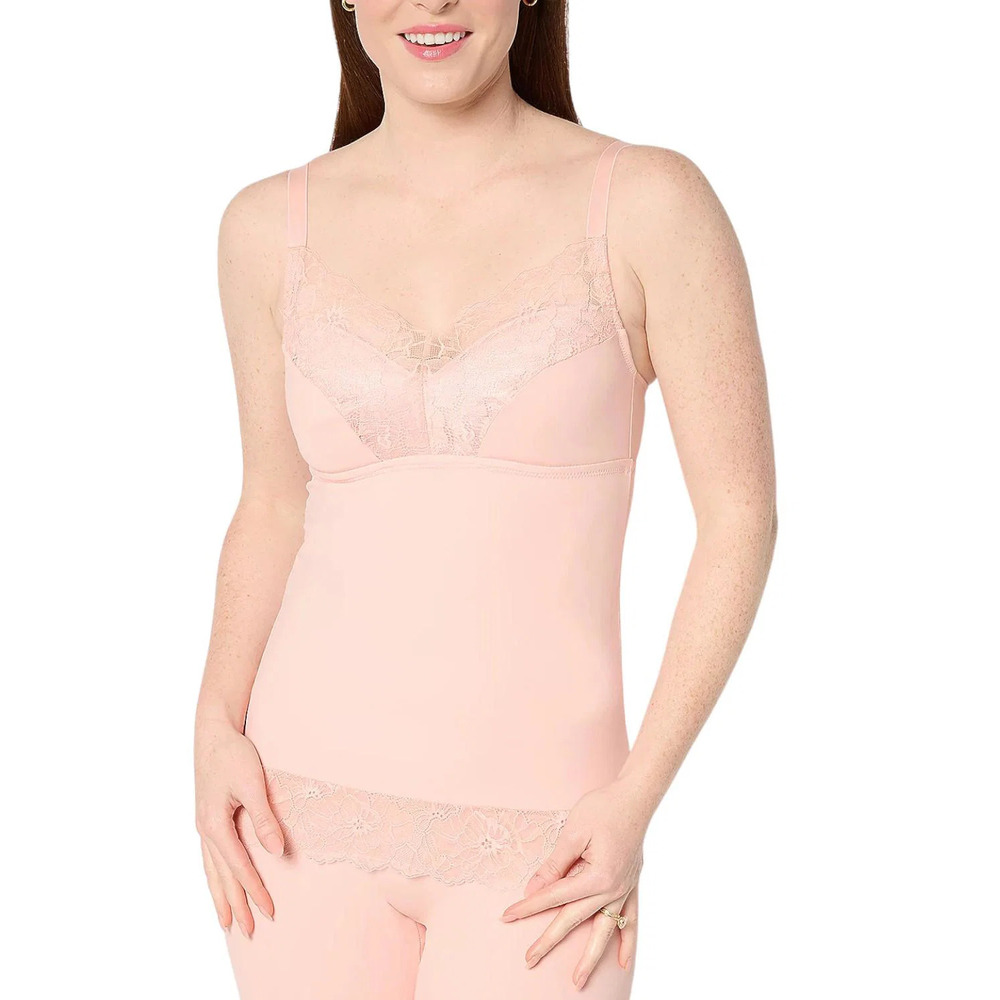 Breezies Women's Soft Support Lace Bra Camisole Rose - Regular